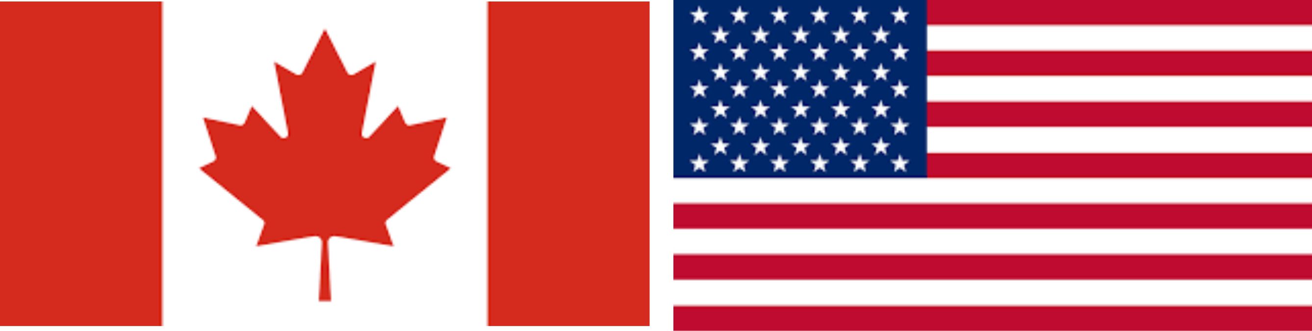 Flags of Canada and the United States